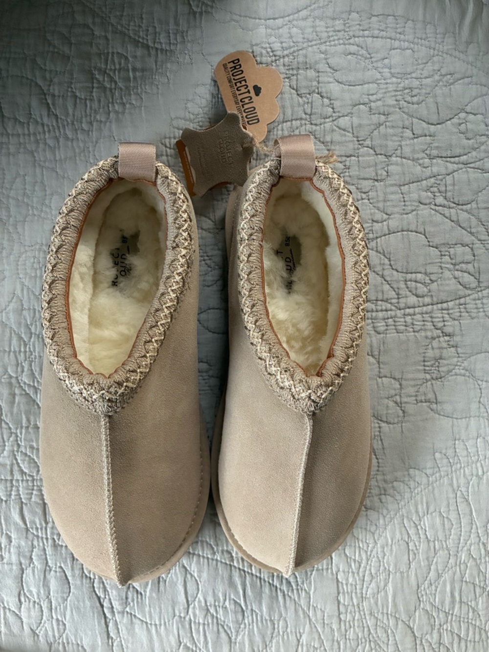 Project Cloud Cozy Shearling-Lined Taupe Mules
